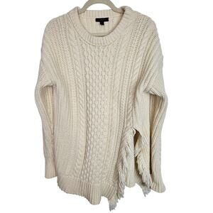 J. Crew Womens Fisherman Sweater Cable Knit Coastal Natural S Preppy Old Money